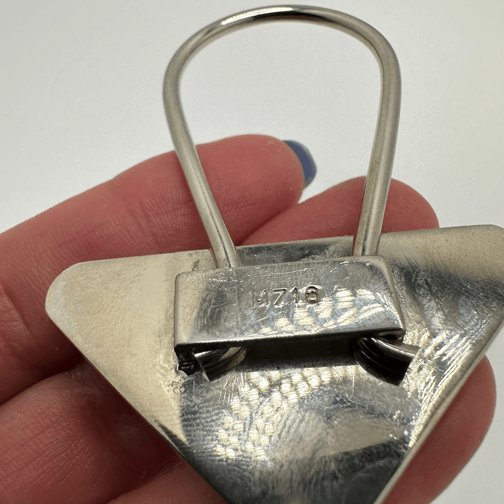 Prada Triangle Silver Tone Key Ring Chain Replacement Lock Bag Charm