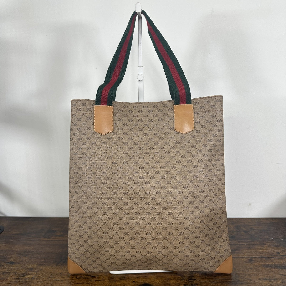 Gucci Micro GG Monogram Vintage Tote Bag Womens Large Brown Canvas Italy Web