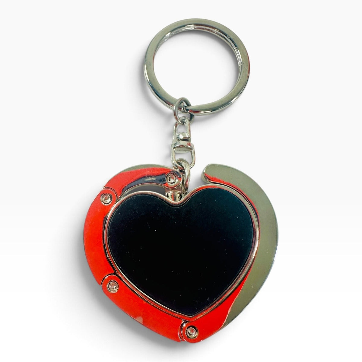 Yves Saint Laurent YSL Heart Keychain Bag Charm Womens One Size Black Metal Logo