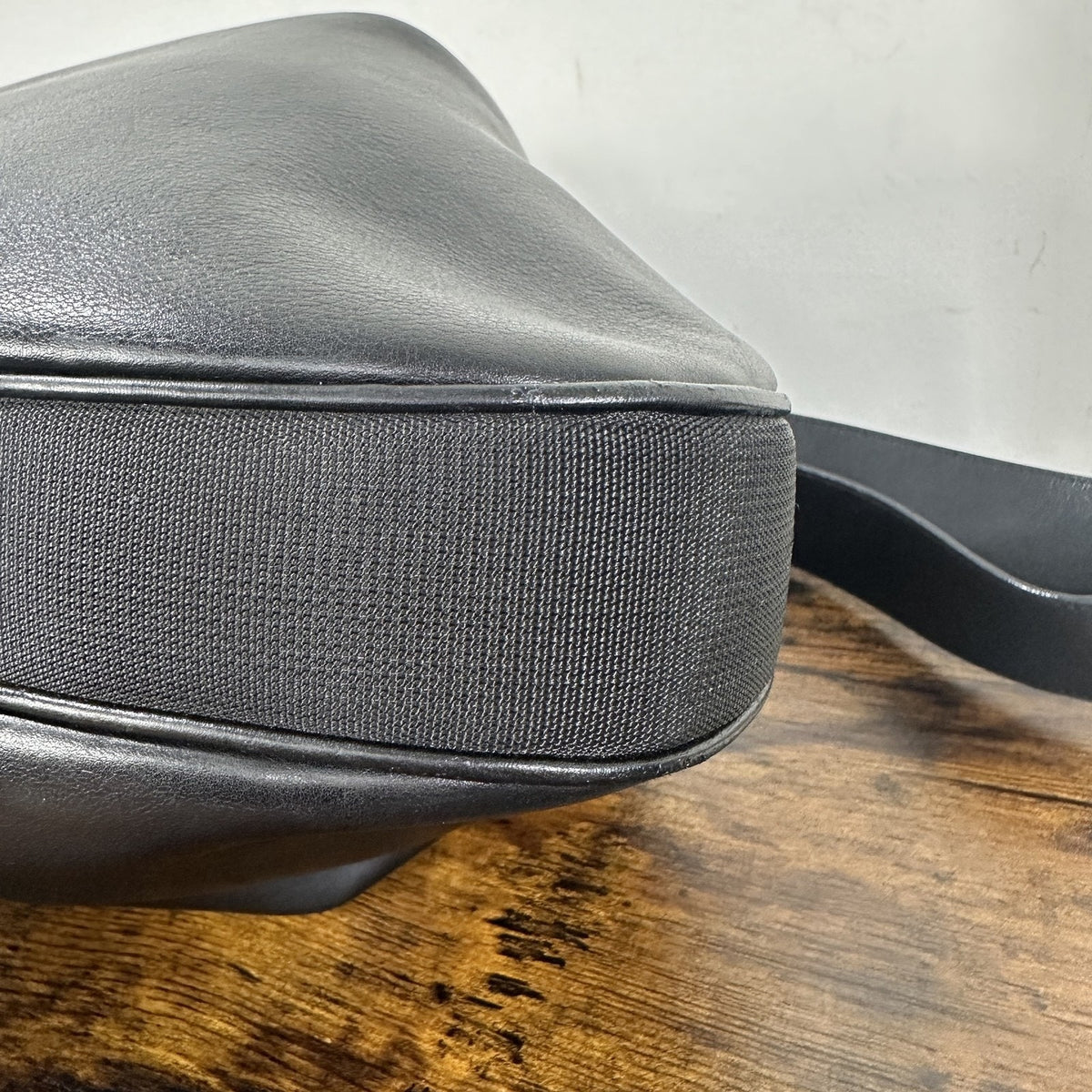 Gucci Leather Hobo Bag Large Solid Black Nylon Shoulder Italy Silver Hardware