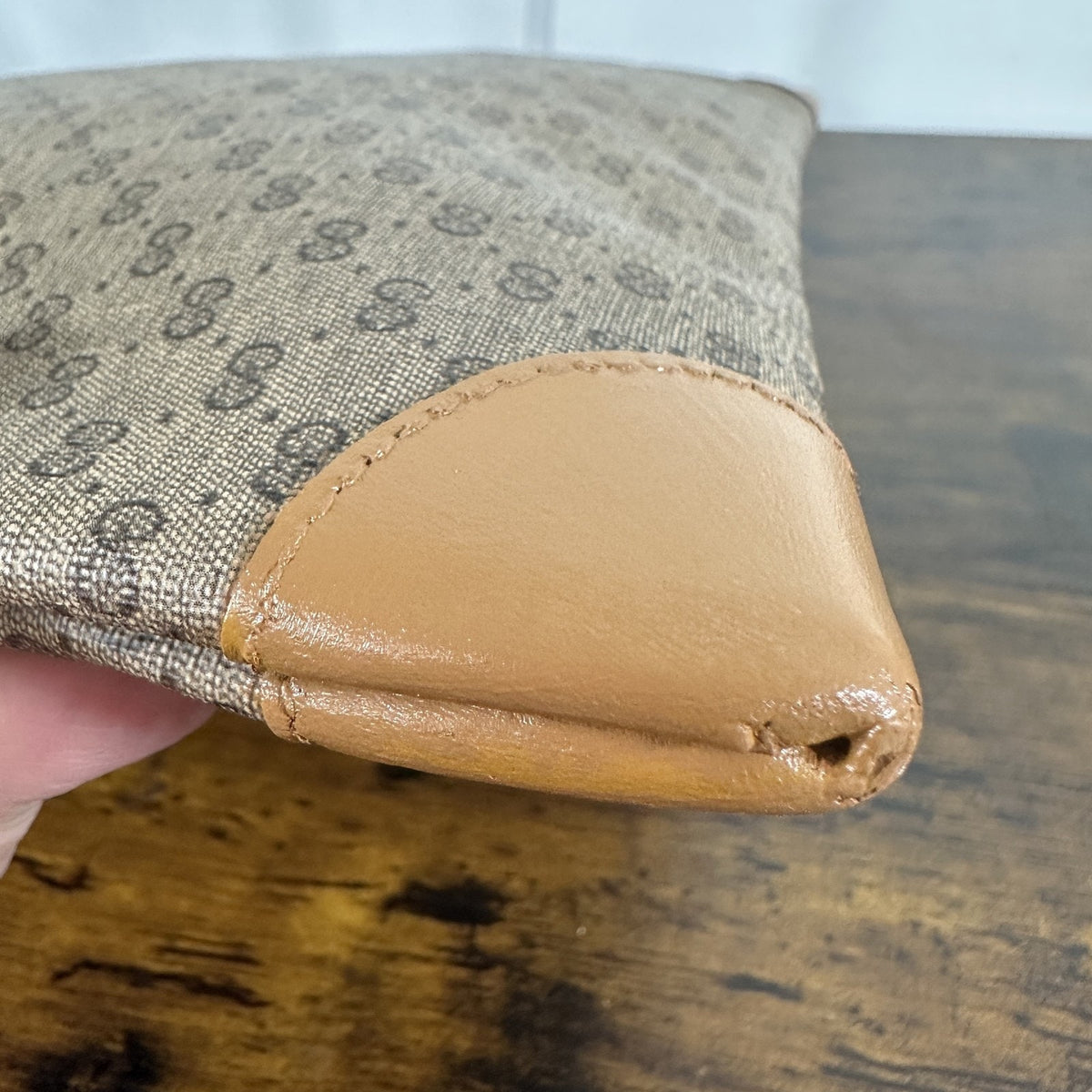 Gucci Micro GG Monogram Vintage Tote Bag Womens Large Brown Canvas Italy Web