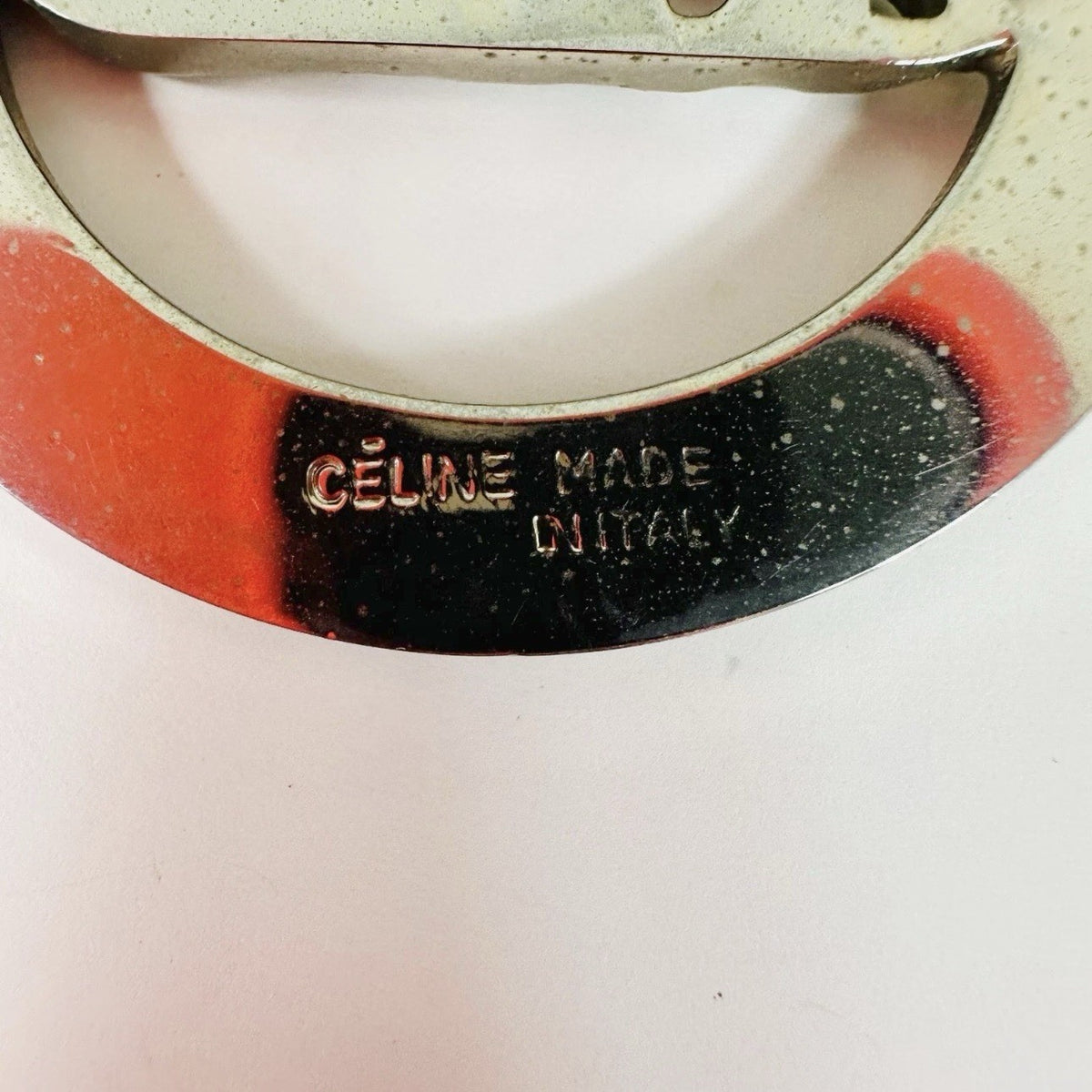 CELINE Silver Metal Horse Carriage Keychain Italy Bag Charm Carabiner Clip - Image 4