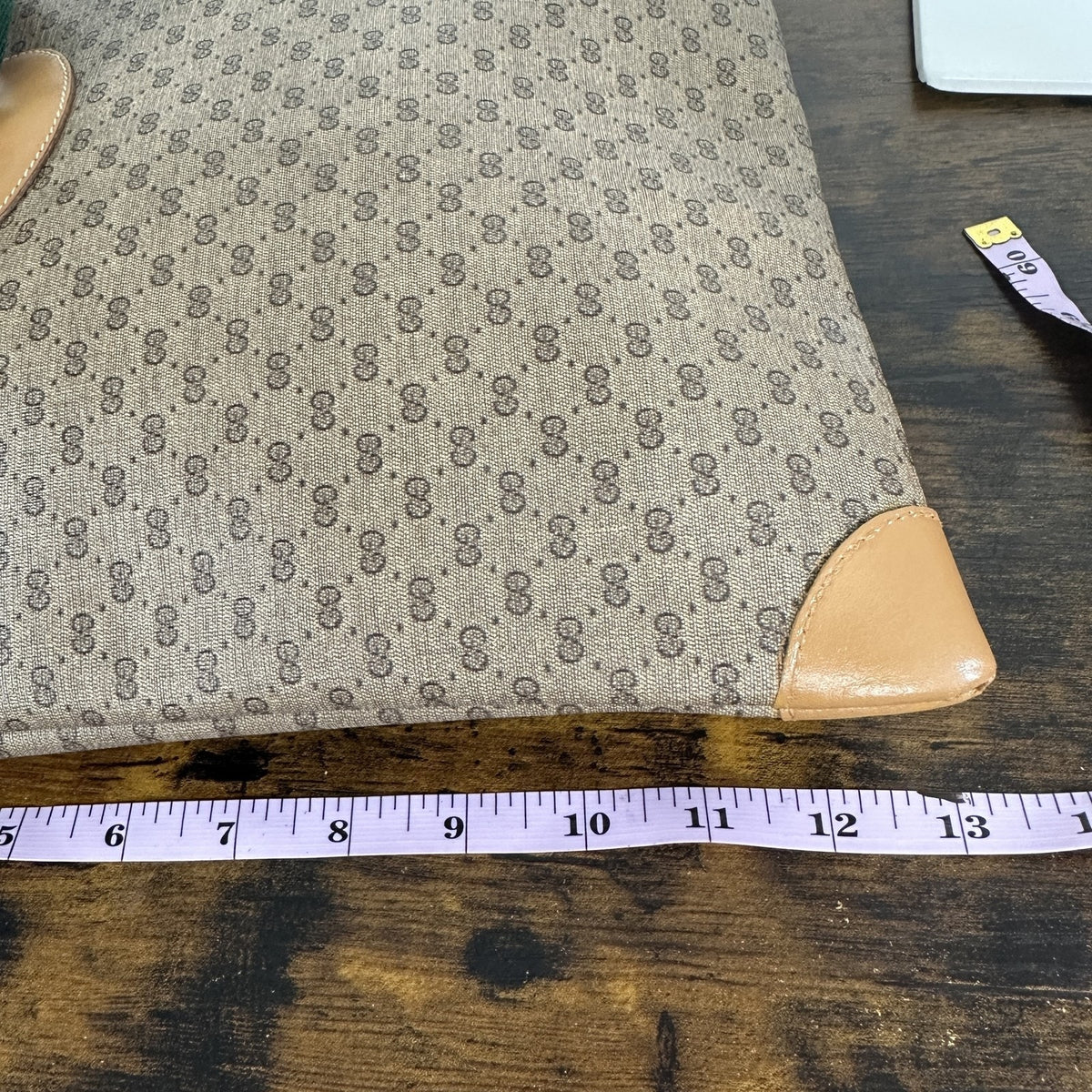 Gucci Micro GG Monogram Vintage Tote Bag Womens Large Brown Canvas Italy Web