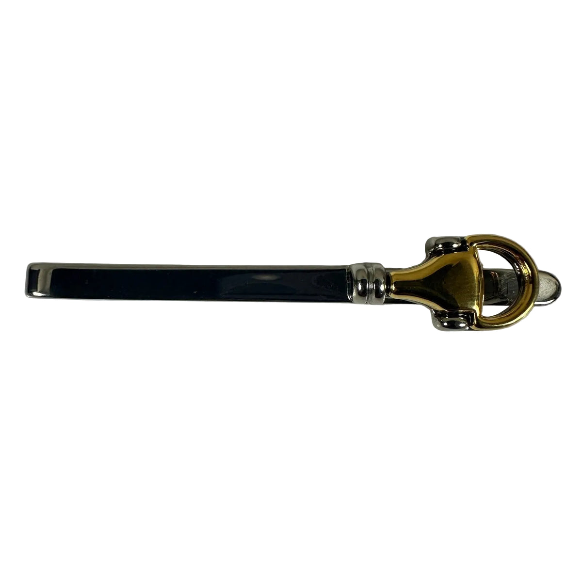 Gucci Horsebit Two Tone Tie Bar - Gold and Silver Authentic