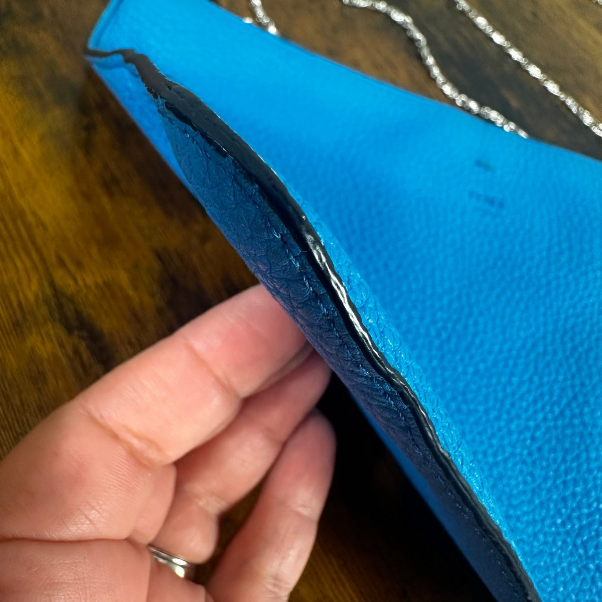 Fendi Selleria Blue Leather Clutch Bag