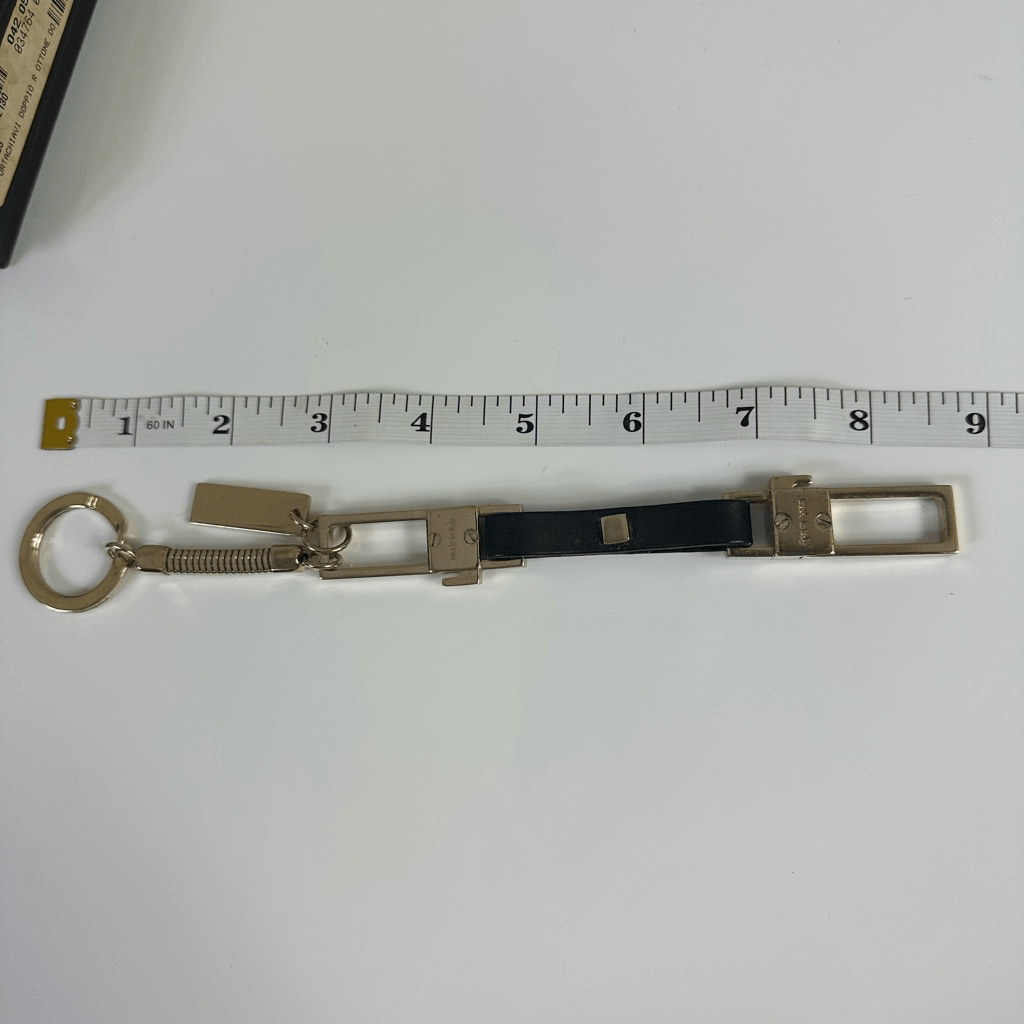 Gucci Bicolor Long Porte Cles Keychain Leather Metal With Pouch And Box