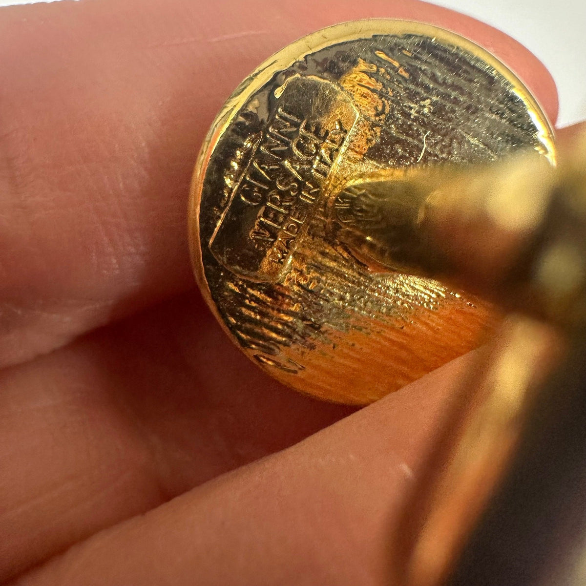 Gianni Versace La Medusa Gold Tone Enamel Cufflinks Authentic