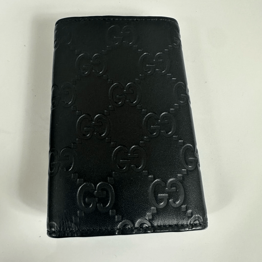 Gucci GG Guccissima Leather 6 Key Case Black