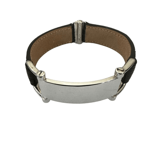 Celine Plaque Bracelet In Lizard And Brass With Certificate Of Authenticity