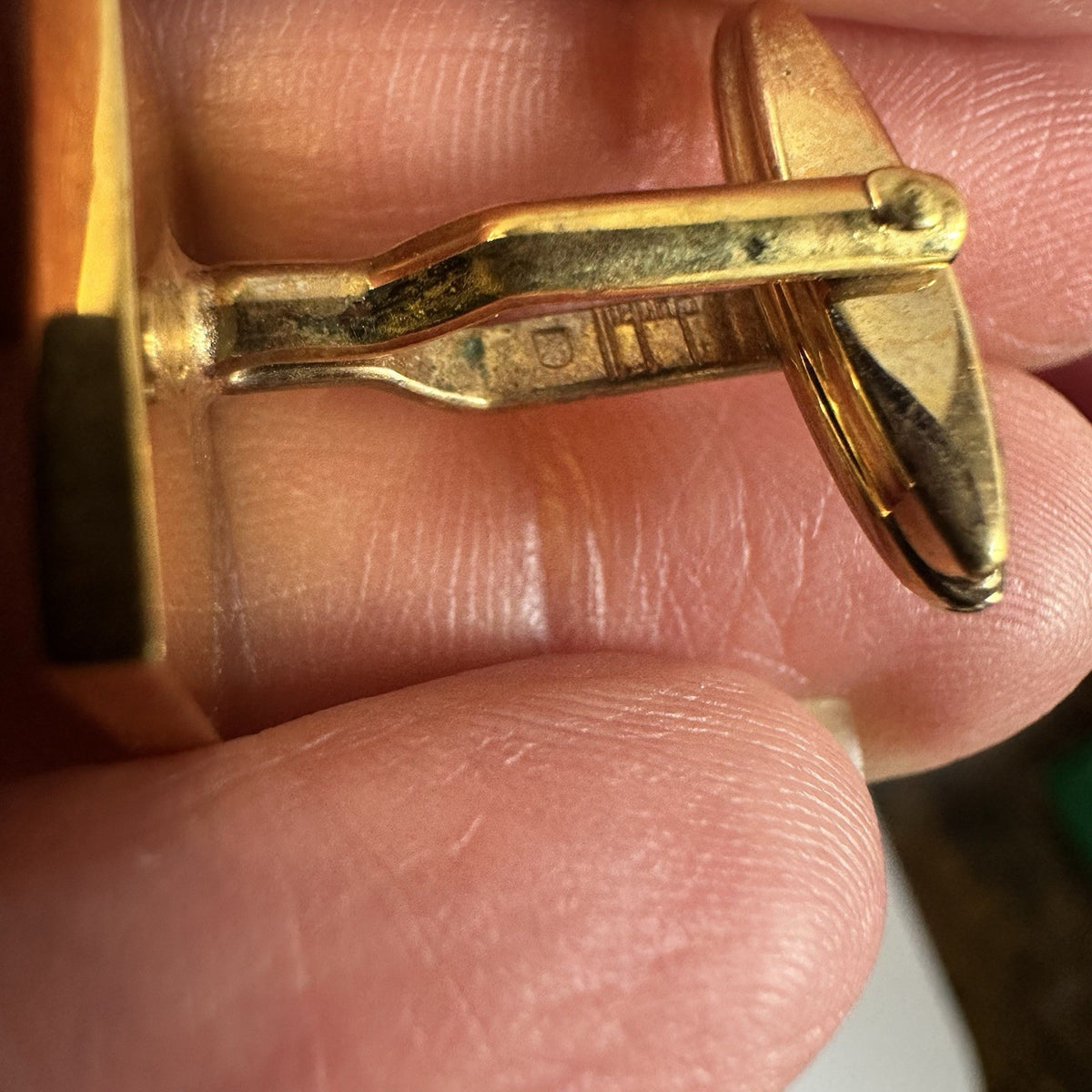 Dunhill Vintage Gold Plated Cufflinks & Tie Clip Set With Box