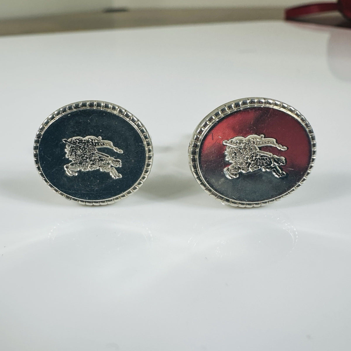 Burberry Knight Vintage Silver 925 Cufflinks Authentic 