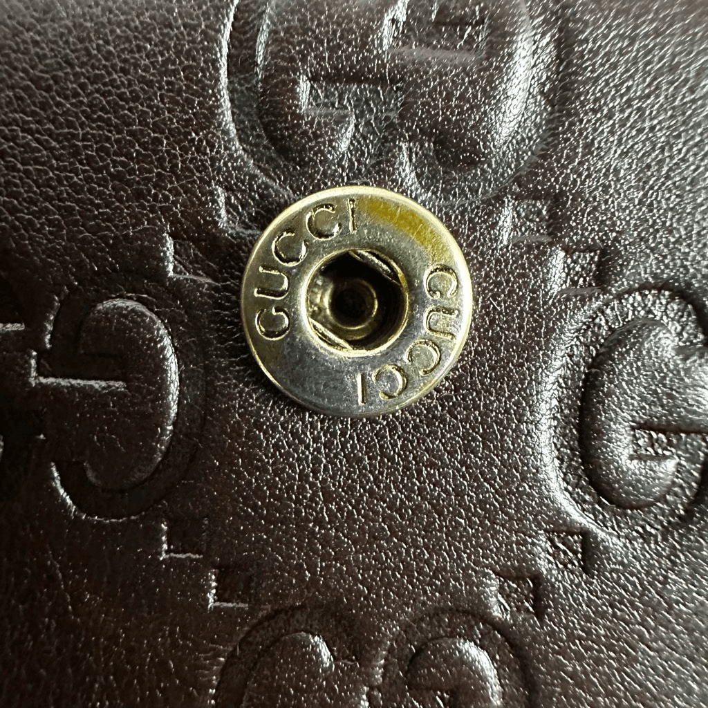 Gucci Guccissima Compact Brown Leather Wallet