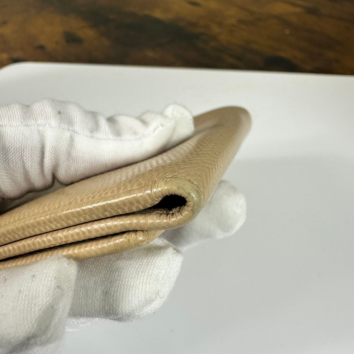 Authentic Chanel CC Beige Leather Key Holder Wallet