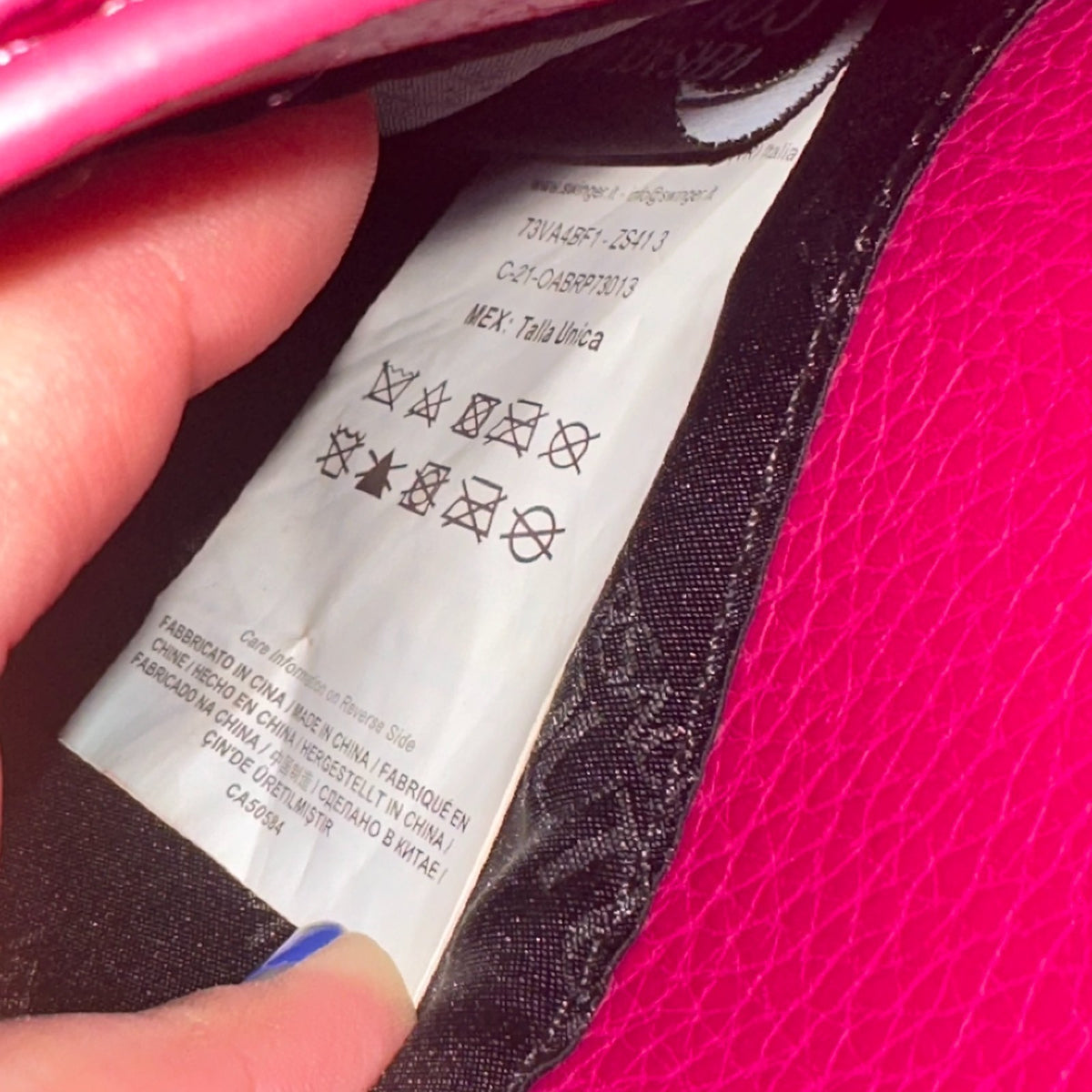 Versace Jeans Couture Pink Pebbled Gold Accent Crossbody Bag Purse Shoulder Hand