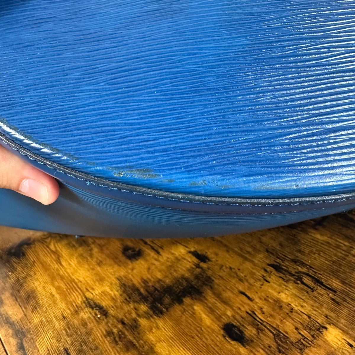 Louis Vuitton Epi Leather Saint Jacques Shoulder Bag Blue Vintage Authentic
