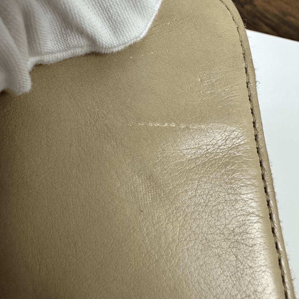 Prada Ribbon Beige Long Zippy Wallet Full Zip Leather