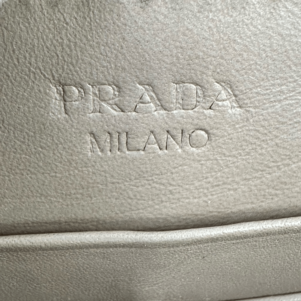 Prada Ribbon Beige Long Zippy Wallet Full Zip Leather