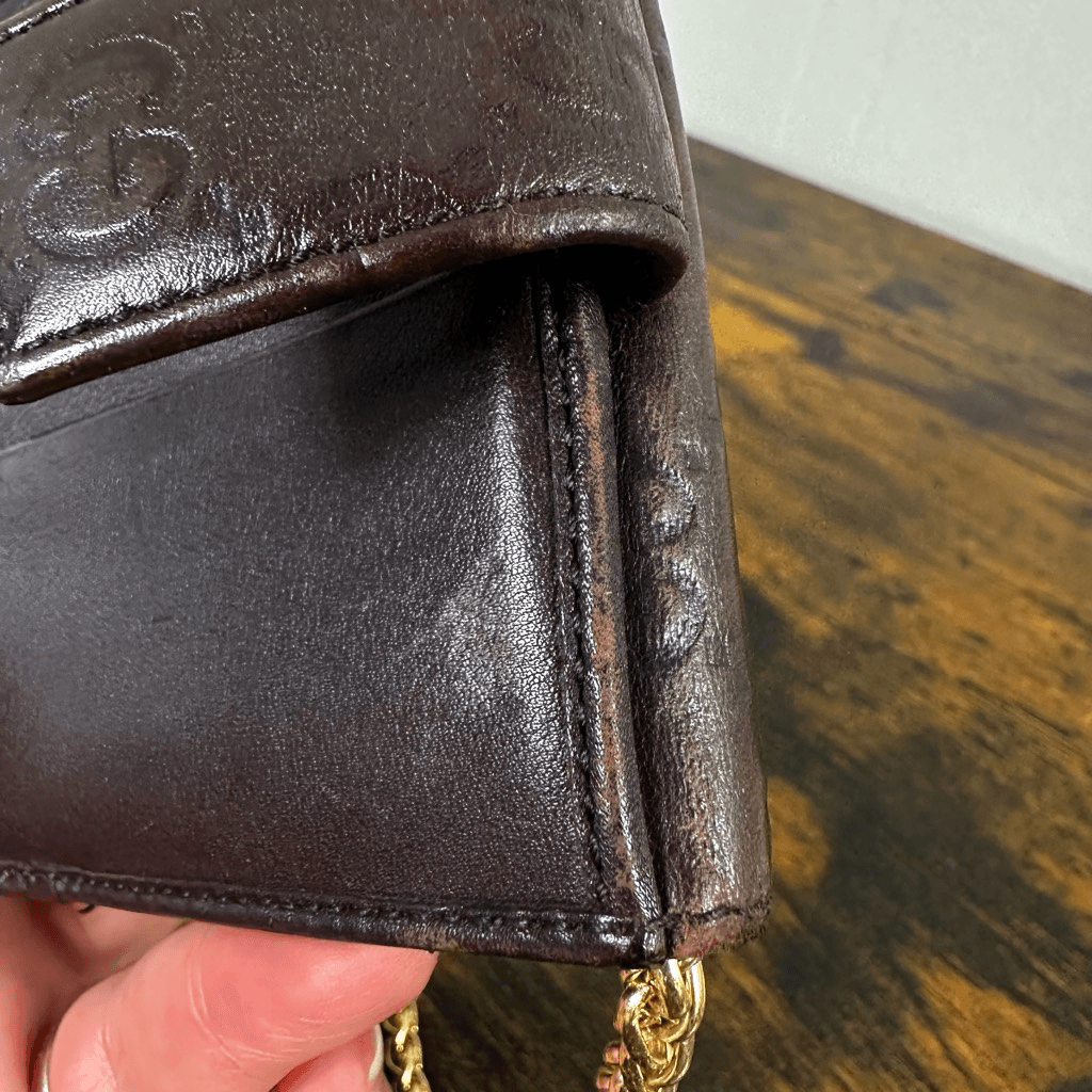 Gucci Guccissima Compact Brown Leather Wallet