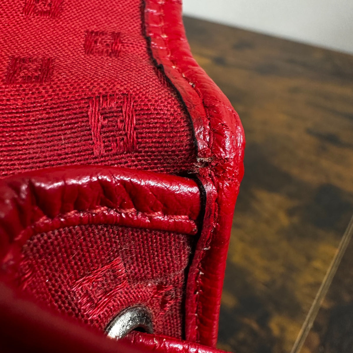 Fendi Red Monogram Logo Pattern Square Shoulder Bag Crossbody Purse Made In Ital