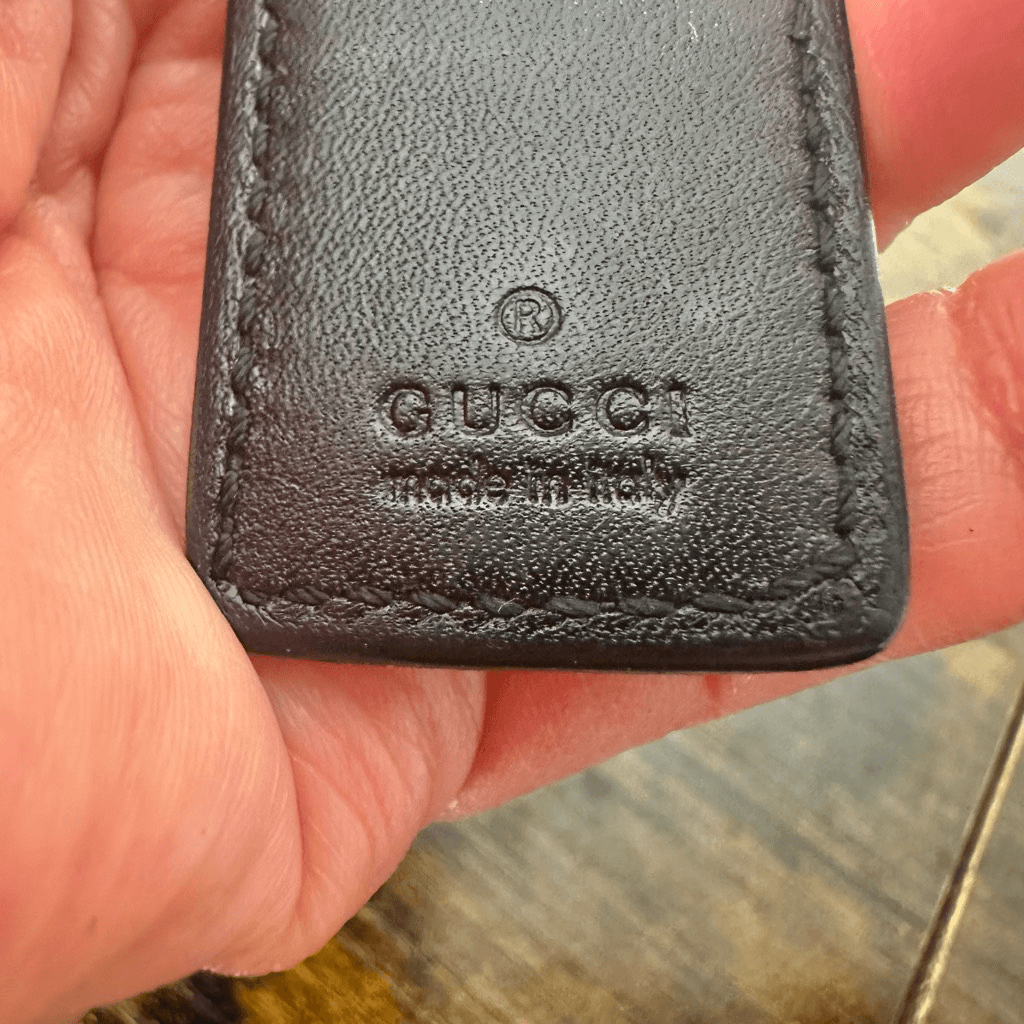 Gucci Tiger Metal Leather Key Ring Keychain Bag Charm