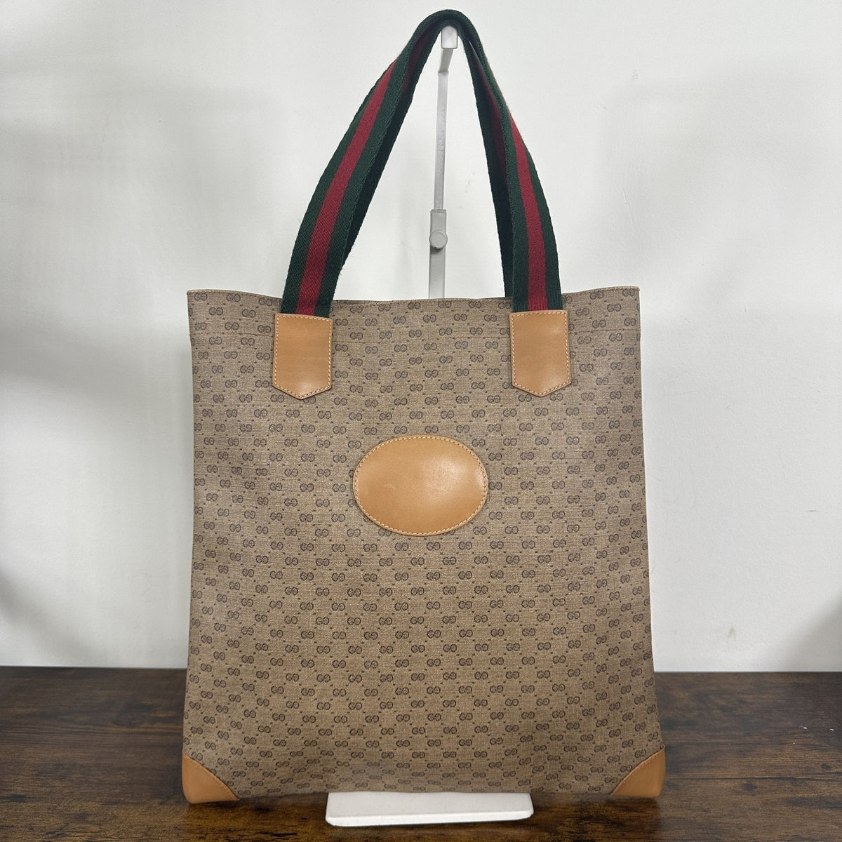 Gucci Micro GG Monogram Vintage Tote Bag Womens Large Brown Canvas Italy Web