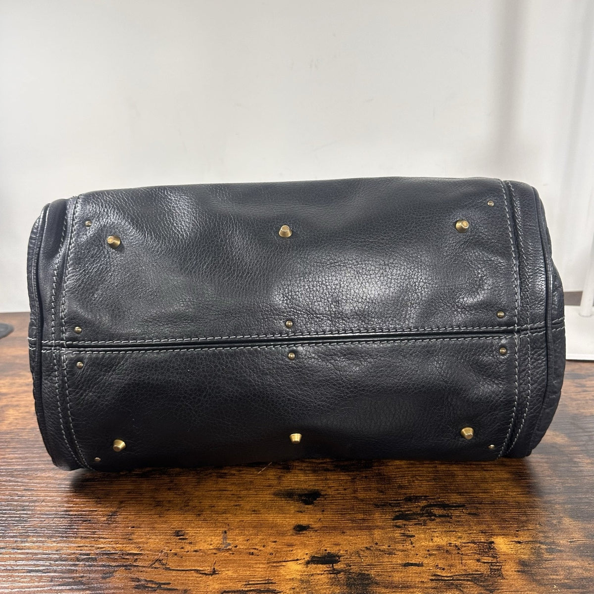 Chloe Paddington Satchel Bag Womens Medium Black Leather Gold Padlock Italy