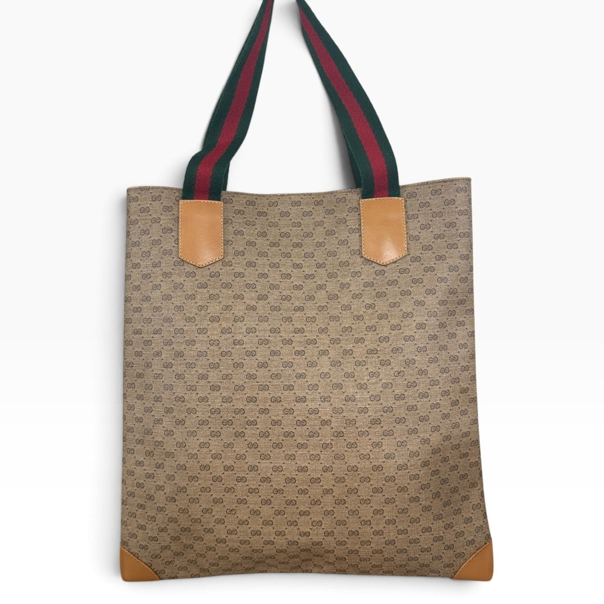 Gucci Micro GG Monogram Vintage Tote Bag Womens Large Brown Canvas Italy Web