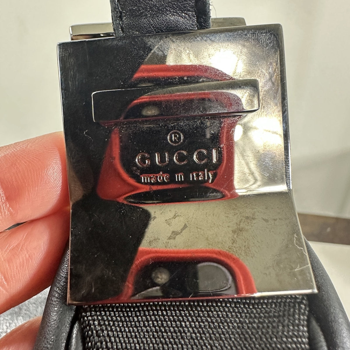 Gucci Leather Hobo Bag Large Solid Black Nylon Shoulder Italy Silver Hardware