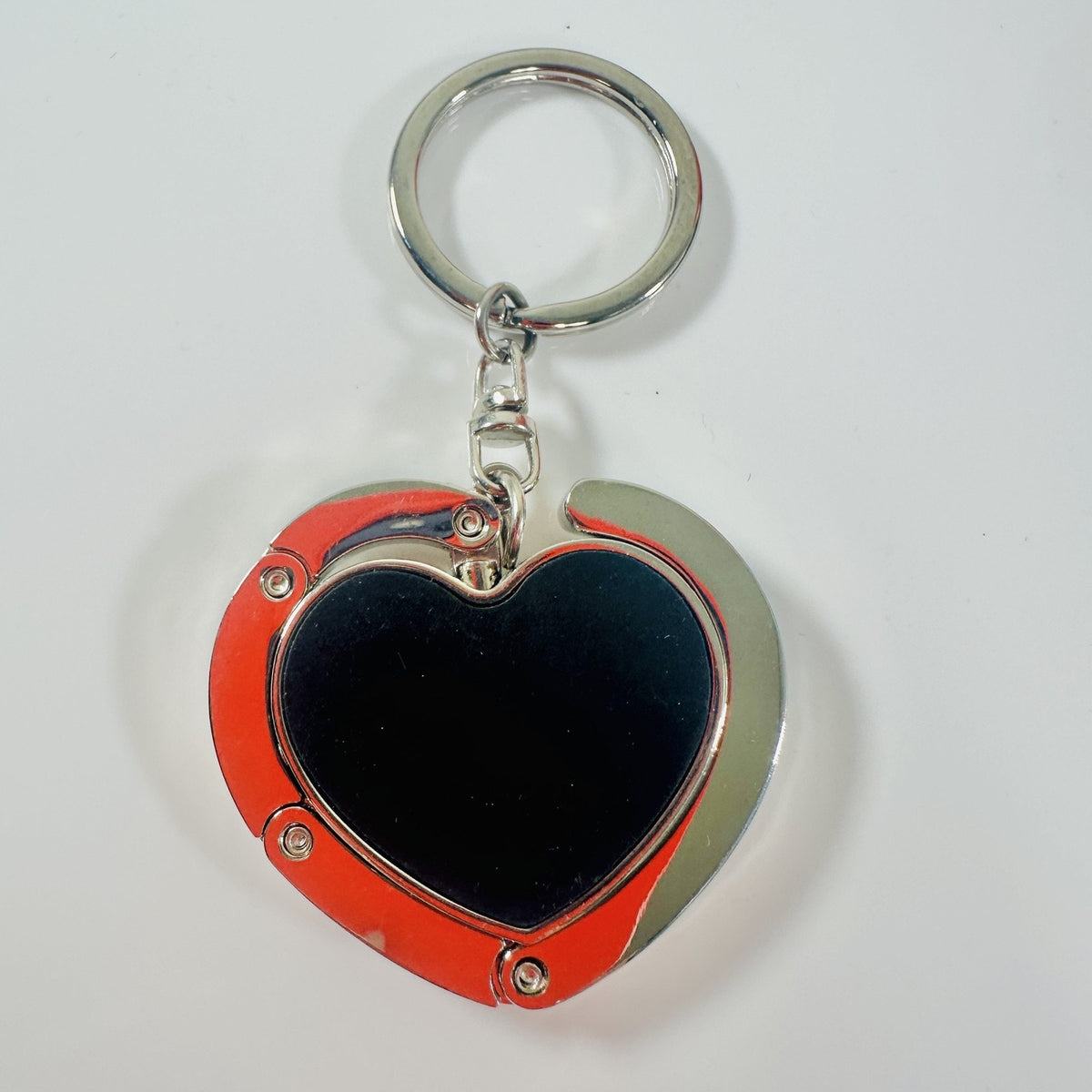 Yves Saint Laurent YSL Heart Keychain Bag Charm Womens One Size Black Metal Logo