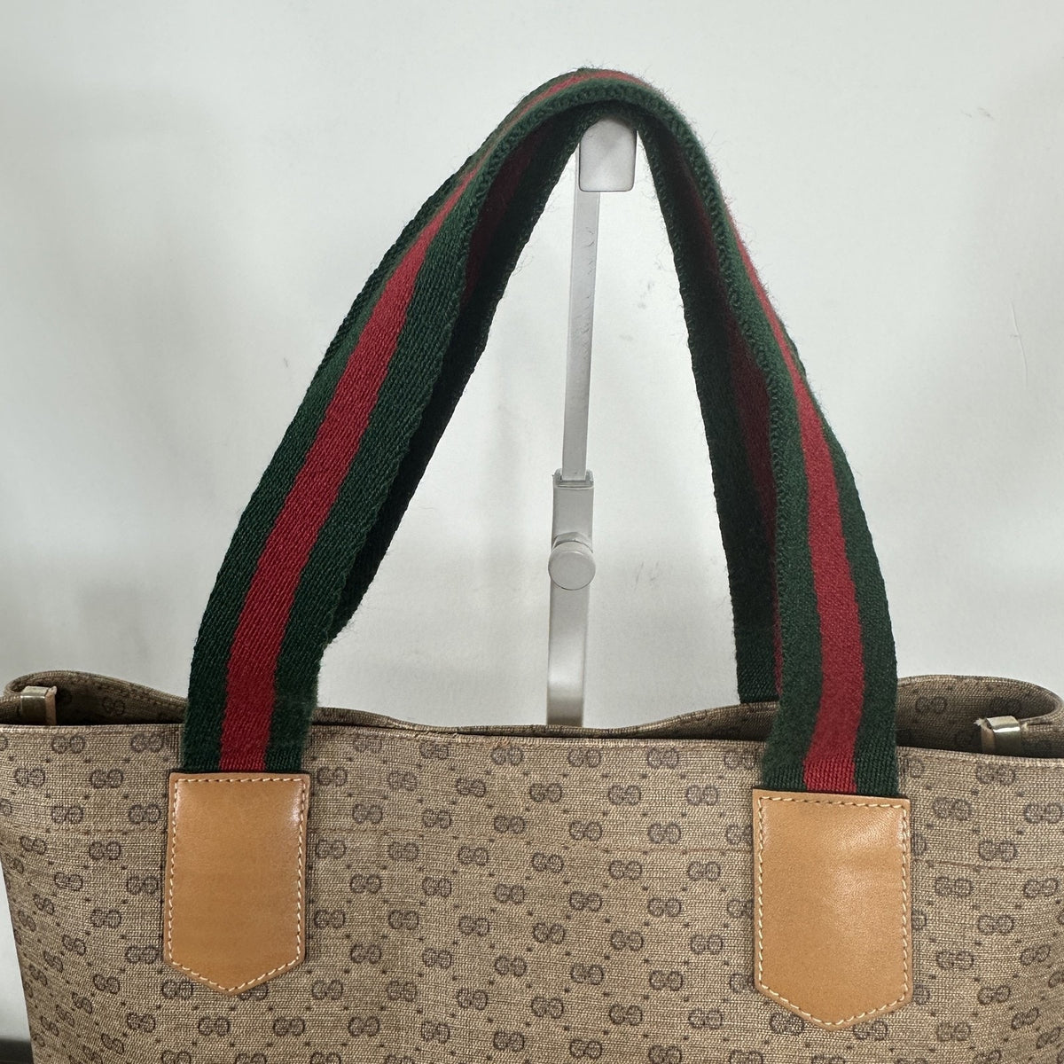 Gucci Micro GG Monogram Vintage Tote Bag Womens Large Brown Canvas Italy Web