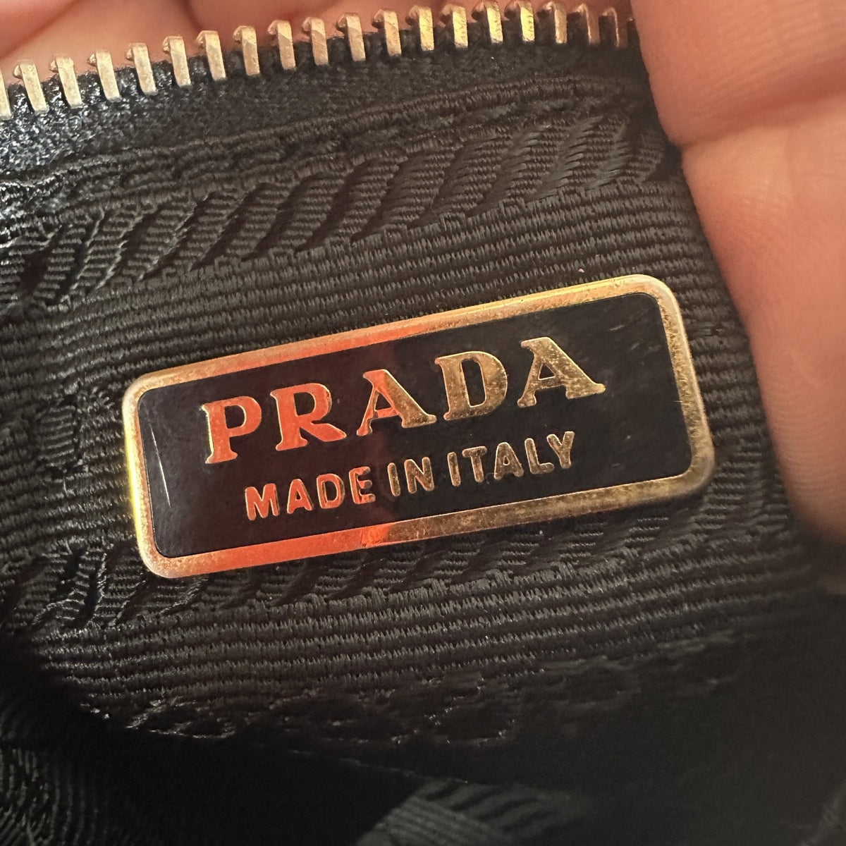 Prada Logo Crossbody Bag Womens Medium Black Nylon Leather Italy Gold Hardware